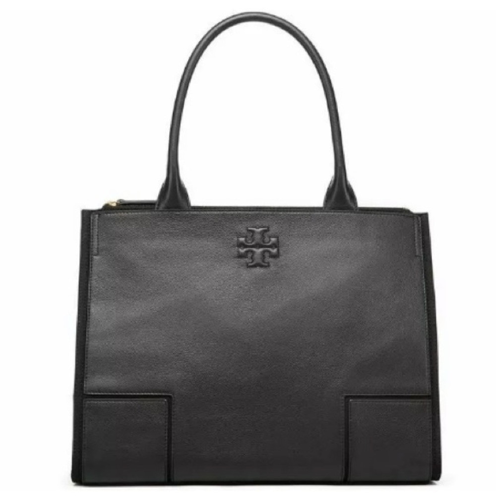 Tory Burch ella canvas tote black shoulder tote - Picture 7 of 8
